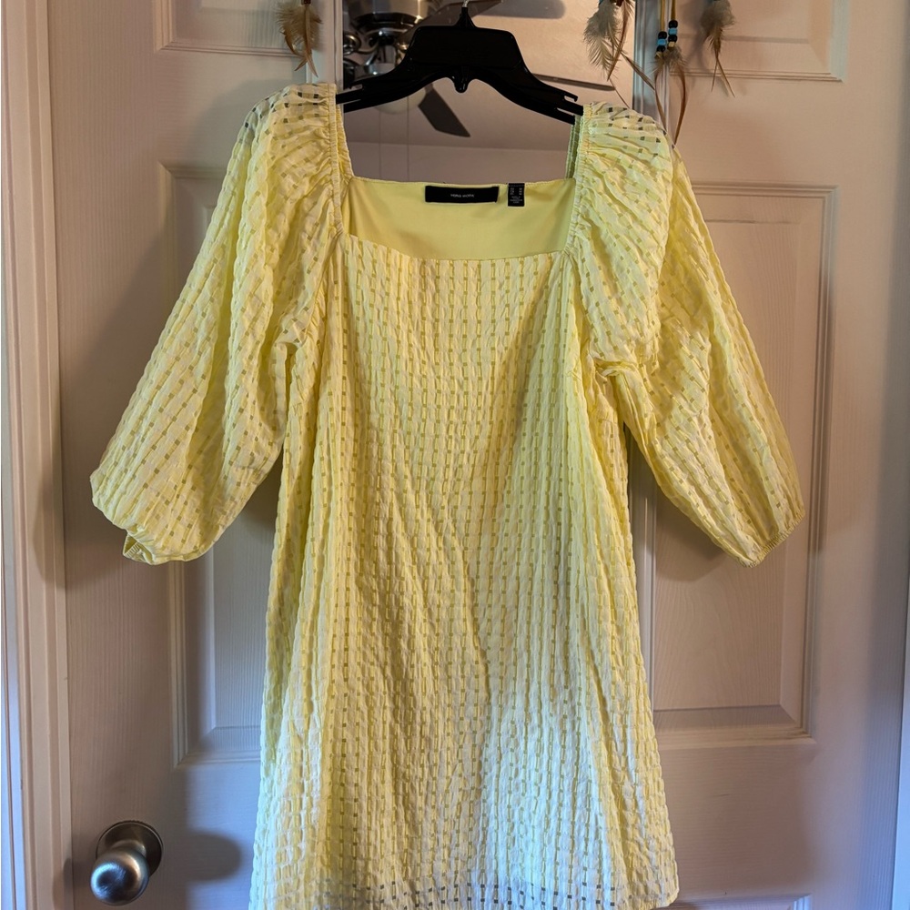 Yellow Textured Women's Dress